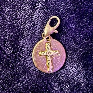 Amanda Blu Cross Charm | Heartfelt Emotions | Silver 2-Tone Medallion